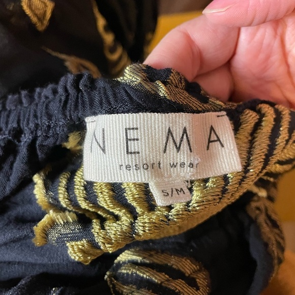 Nema Resort Wear gold shell and black maxi skirt and cropped top set S/M - Picture 6 of 8